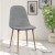 Artiss Adamas 4-Piece Dining Chair Set - Light Grey Faux Linen, Curved Slope Design, Iron Legs, 150kg Capacity