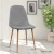 Artiss Adamas 4-Piece Dining Chair Set - Light Grey Faux Linen, Curved Slope Design, Iron Legs, 150kg Capacity