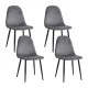 Artiss Set of 4 Velvet Dining Chairs, Grey – Modern Design, 150kg Capacity, Iron Legs, Anti-Slip, Easy Assembly