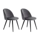 Artiss Velvet Dining Chairs Set of 2 - Dark Grey, Solid Iron Legs, 150kg Capacity, Anti-Slip, 48x49x78cm, Easy Assembly