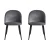 Artiss Velvet Dining Chairs Set of 2 - Dark Grey, Solid Iron Legs, 150kg Capacity, Anti-Slip, 48x49x78cm, Easy Assembly