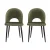 Artiss Loren Velvet Dining Chairs Set of 2 - Green & Black, 48x48x81cm, Plywood Frame, Metal Legs, 1-Year Warranty
