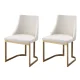 Artiss Balen Dining Chairs Set of 2 - Beige Linen Fabric, Sturdy Plywood Frame, Metal Legs, 150KG Capacity, 47x53x86cm