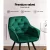 Artiss Dining Chairs Set of 2 Velvet Diamond Tufted Armchair Green, 60x50x86cm, Steel Legs, 150kg Capacity, Modern Style