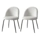 Artiss Dining Chairs Set of 2, Sherpa Fabric, White, 49x49x78cm, Luxurious Comfort, Modern Design, Versatile Use