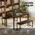 Artiss 3-Piece Dining Set: Dark Walnut Table & Benches with Metal Frame, Compact Space-Saving Design, Easy Assembly