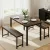 Artiss 3-Piece Dining Set: Dark Walnut Table & Benches with Metal Frame, Compact Space-Saving Design, Easy Assembly