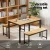 Artiss 3-Piece Dining Set: Natural Oak Table & Benches, Space-Saving Metal Frame, 110cm x 70cm, Scandinavian Style