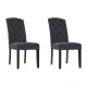 Artiss Dansk Dining Chairs Set of 2 - Dark Grey Linen Parsons Chair with Tufted Back, Foam Padding, Pinewood Frame