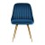 Artiss Velvet Dining Chairs Set of 2, Blue - Channel Tufted, Gold Legs, High Resilience Foam, 150kg Capacity, 44x41x80cm