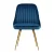 Artiss Velvet Dining Chairs Set of 2, Blue - Channel Tufted, Gold Legs, High Resilience Foam, 150kg Capacity, 44x41x80cm