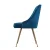 Artiss Velvet Dining Chairs Set of 2, Blue - Channel Tufted, Gold Legs, High Resilience Foam, 150kg Capacity, 44x41x80cm