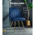 Artiss Velvet Dining Chairs Set of 2, Blue - Channel Tufted, Gold Legs, High Resilience Foam, 150kg Capacity, 44x41x80cm