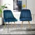 Artiss Velvet Dining Chairs Set of 2, Blue - Channel Tufted, Gold Legs, High Resilience Foam, 150kg Capacity, 44x41x80cm