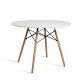 Artiss Round White Dining Table - 100CM, 4 Seater, Solid Beech Wood Legs, Reinforced MDF Top, Scratch-Proof Finish