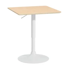 Artiss Aine Bar Table 60cm Pine Wood, Swivel Round Top, Height Adjustable Gas Lift, Steel Base, Counter Dining