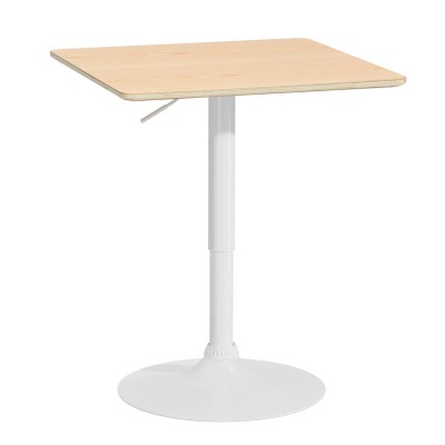 Artiss Aine Bar Table 60cm Pine Wood, Swivel Round Top, Height Adjustable Gas Lift, Steel Base, Counter Dining