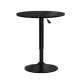 Artiss Bar Table, MDF & Steel, 60cm Round, Black, Adjustable Height, 360° Swivel, Indoor/Outdoor Use
