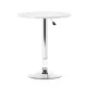 Artiss Bar Table, MDF & Steel, 60cm Round, White, Adjustable Height, 360° Swivel, Indoor/Outdoor Use