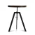 Artiss Adjustable Industrial Bar Table 67-86CM, Round Elm Wood Top, Steel Frame, Dark Brown/Black, Durable Design