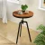 Artiss Adjustable Industrial Bar Table 67-86CM, Round Elm Wood Top, Steel Frame, Dark Brown/Black, Durable Design