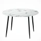 Artiss Dining Table, Round Marble Effect, 110cm, White, Modern Design, Sturdy Metal Legs, Easy Assembly