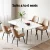 Artiss 1.5M Dining Table Marble Effect, Seats 4-6, Thick MDF Top, Metal Legs, White Black, Modern Kitchen Furniture