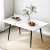 Artiss 1.5M Dining Table Marble Effect, Seats 4-6, Thick MDF Top, Metal Legs, White Black, Modern Kitchen Furniture