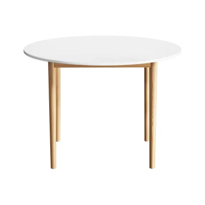 Artiss Demi 108CM Round White Dining Table - Nordic Elegance, Seats 4-6, Durable Pine Legs, Easy Assembly