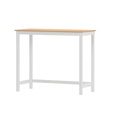 Artiss Ari Bar Table, Solid Pine Wood, 108CM, Pine & White, Rectangular, Sturdy Design, Home & Pub Use