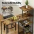 Artiss Industrial Bar Table 122cm Walnut with Wine Rack, Cup Holders, Multi-Level Storage, Metal Frame, MDF Top