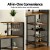 Artiss Industrial Bar Table 122cm Walnut with Wine Rack, Cup Holders, Multi-Level Storage, Metal Frame, MDF Top Artiss Industrial Bar Table 122cm Walnut with Wine Rack, Cup Holders, Multi-Level Storage, Metal Frame, MDF Top
