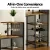 Artiss Industrial Bar Table 122cm Walnut with Wine Rack, Cup Holders, Multi-Level Storage, Metal Frame, MDF Top