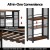 Artiss Industrial Bar Table 140cm Extendable, Wine Rack, Cup Holder, Walnut MDF Top, Metal Frame, Space-Saving Design