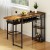 Artiss Industrial Bar Table 140cm Extendable, Wine Rack, Cup Holder, Walnut MDF Top, Metal Frame, Space-Saving Design