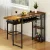 Artiss Industrial Bar Table 140cm Extendable, Wine Rack, Cup Holder, Walnut MDF Top, Metal Frame, Space-Saving Design
