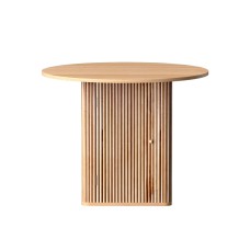 Artiss 4-Seater Dining Table with Storage, Fluted Wood Base, MDF Top, 100cm, Sturdy Modern Kitchen Furniture