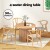 Artiss 4-Seater Dining Table with Storage, Fluted Wood Base, MDF Top, 100cm, Sturdy Modern Kitchen Furniture