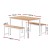 Artiss 3PCS Dining Table & Benches Set - Particle Board & Metal, 110x70cm, Natural/White, High Weight Capacity Artiss 3PCS Dining Table & Benches Set - Particle Board & Metal, 110x70cm, Natural/White, High Weight Capacity