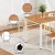 Artiss 3PCS Dining Table & Benches Set - Particle Board & Metal, 110x70cm, Natural/White, High Weight Capacity