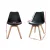 Artiss Set of 4 Black Leather DSW Replica Dining Chairs with PU Leather Seat and Beech Wood Legs, Eiffel Style