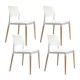 Artiss Dining Chairs Set of 4 White Belloch Replica, Solid Beech Wood Legs, Stackable, Indoor Outdoor Kitchen Use