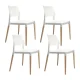 Artiss Dining Chairs Set of 4 White Belloch Replica, Solid Beech Wood Legs, Stackable, Indoor Outdoor Kitchen Use