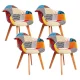 Artiss Set of 4 Retro Replica DSW Dining Chairs - Fabric Seat, Beech Wood Legs, 49x42x84cm, Mid-Century Modern Design