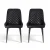 Artiss 2x Retro Dining Chairs, Black PU Leather, Diamond Tufted, Ergonomic Design, Sturdy Metal Legs, 40x40x88cm