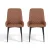 Artiss 2x Retro Dining Chairs, PU Leather, Diamond Tufted, Ergonomic Design, Metal Legs, 40x40x88cm, Brown