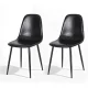 Artiss Set of 2 Retro Dining Chairs, Black PU Leather, Ergonomic Design, Metal Legs, 40x45x86cm – Stylish & Durable