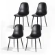 Artiss 4x Retro PU Leather Dining Chairs - Black, Ergonomic, Metal Legs, 40x45x86cm, Easy Assembly, Comfy Padding