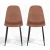 Artiss 2x Retro Dining Chairs Brown - PU Leather, Ergonomic Design, Metal Legs, 40x45x86cm, Perfect for Kitchen & Cafe