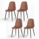 Artiss 4x Retro PU Leather Dining Chairs - Brown, Ergonomic, Sturdy Metal Legs, 40x45x86cm for Kitchen & Home Office